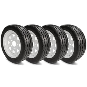 480x12 Flat Free Golf Cart & Industrial Vehicle Tires & Wheel Assembly - Set of 4-(48012)
