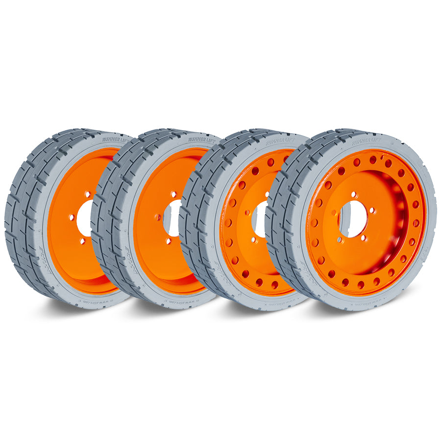 Skyjack SJ Scissor Lift Tire & Wheel Assy 16 x 5 x 12 Front & Rear with Brake 2 x 2 set of 4